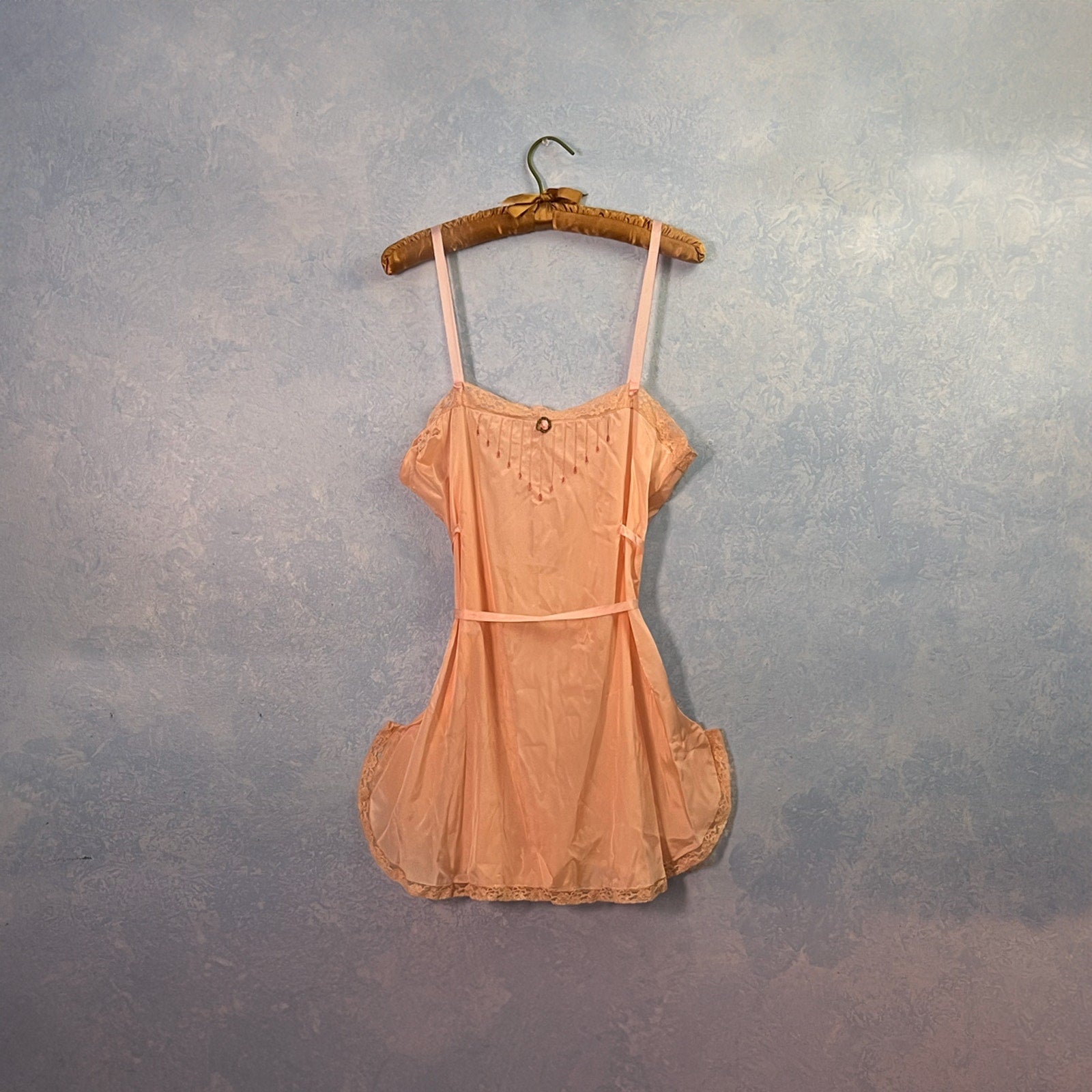 1930's Peach Silk Teddy