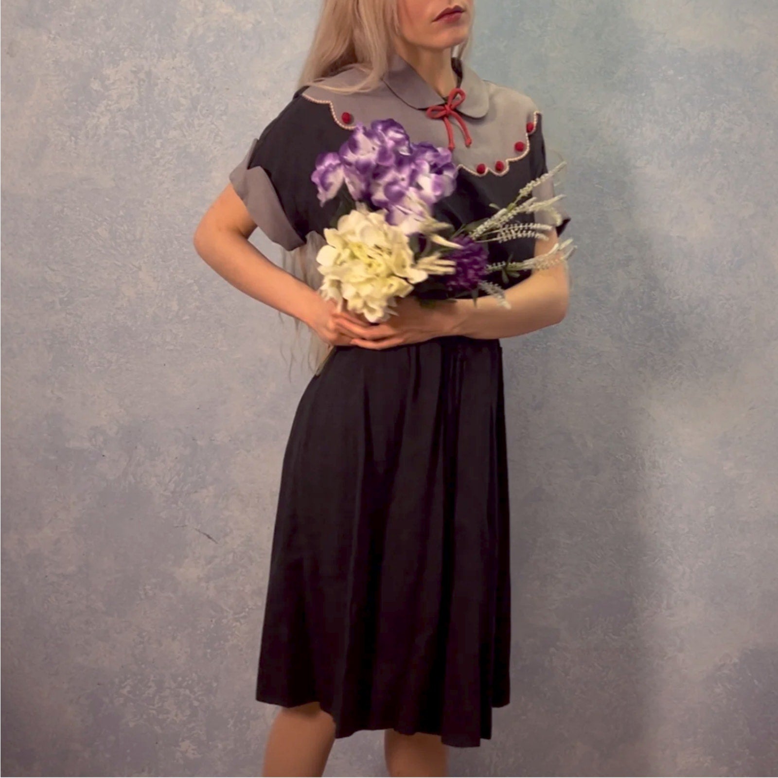 1940's Handmade Pom Pom Mini Dress
