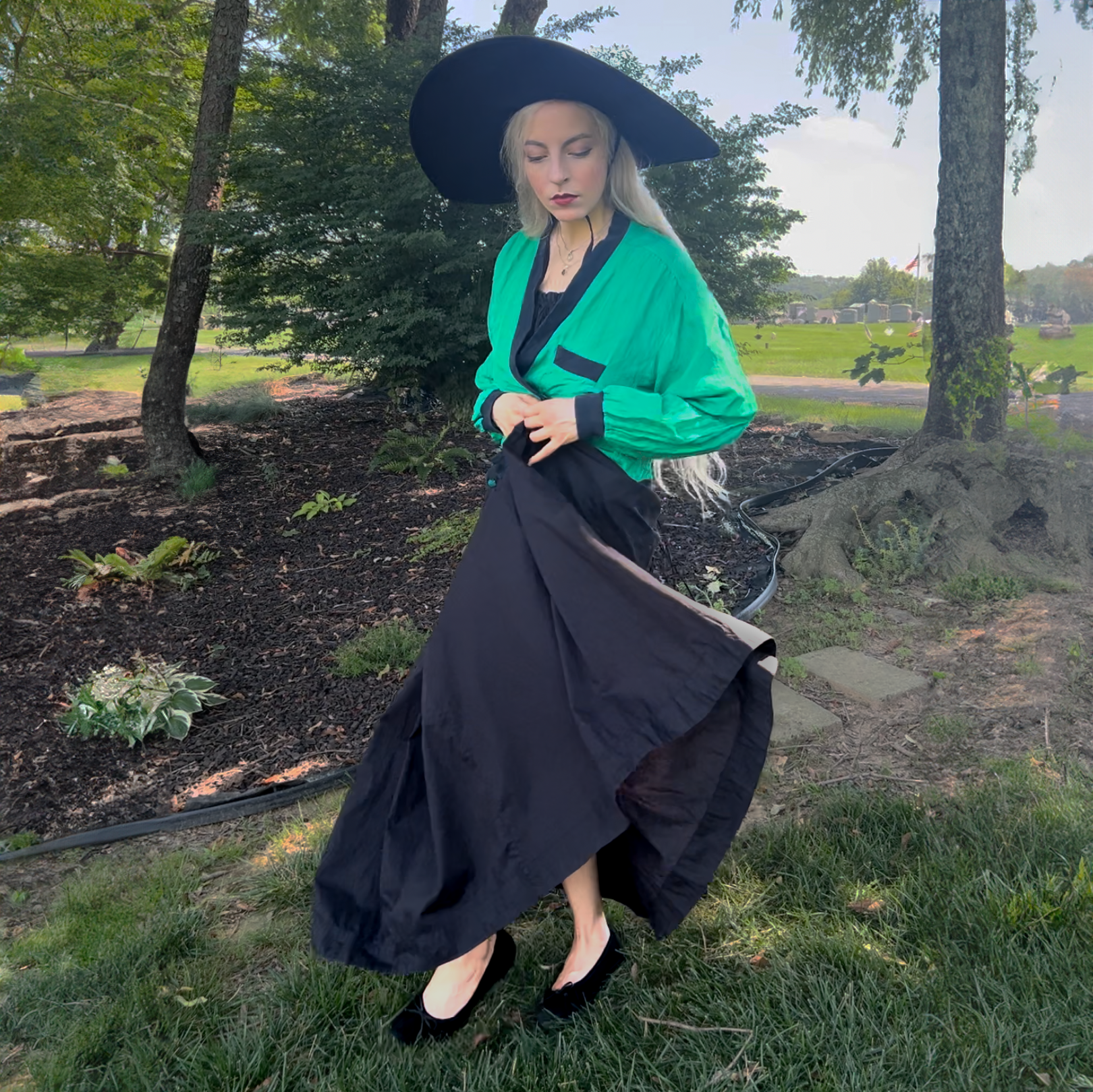 Green Silk Varsity Cardigan