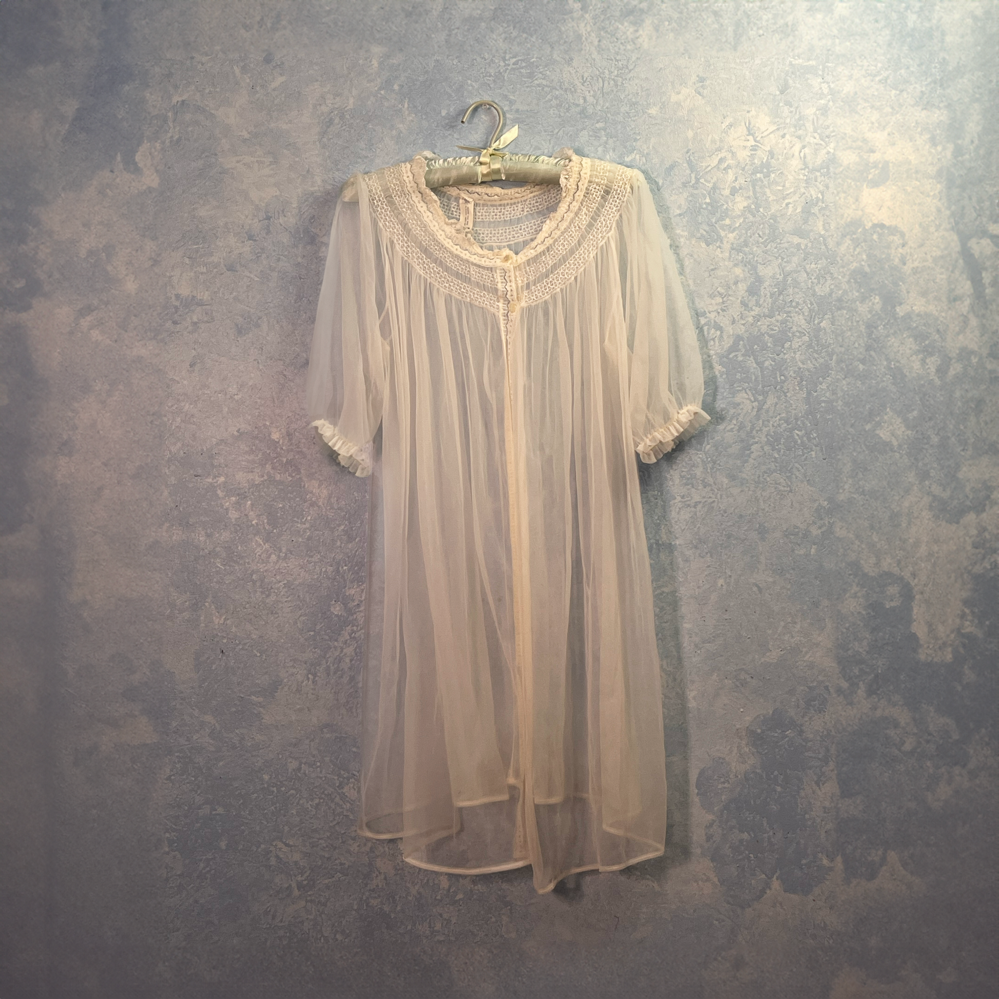 1940's Embroidered Sheer Peignoir
