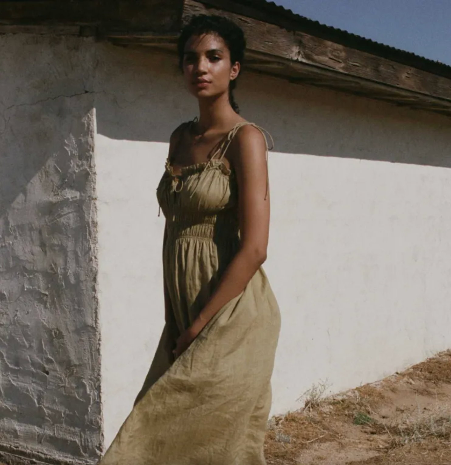 (DÔEN) Rhoda Dress in Olive, L