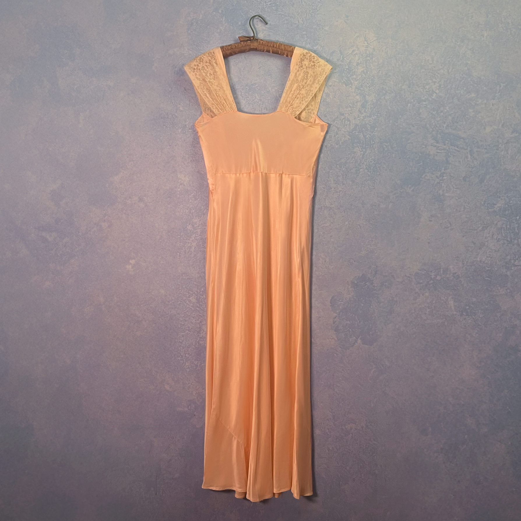 1940s Silk Bias Pale Pink Gown