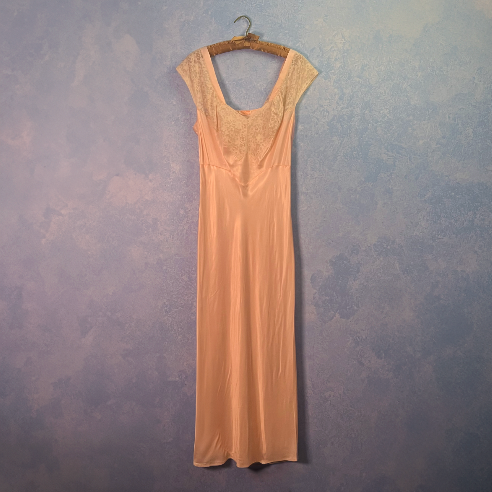 1940s Silk Bias Pale Pink Gown
