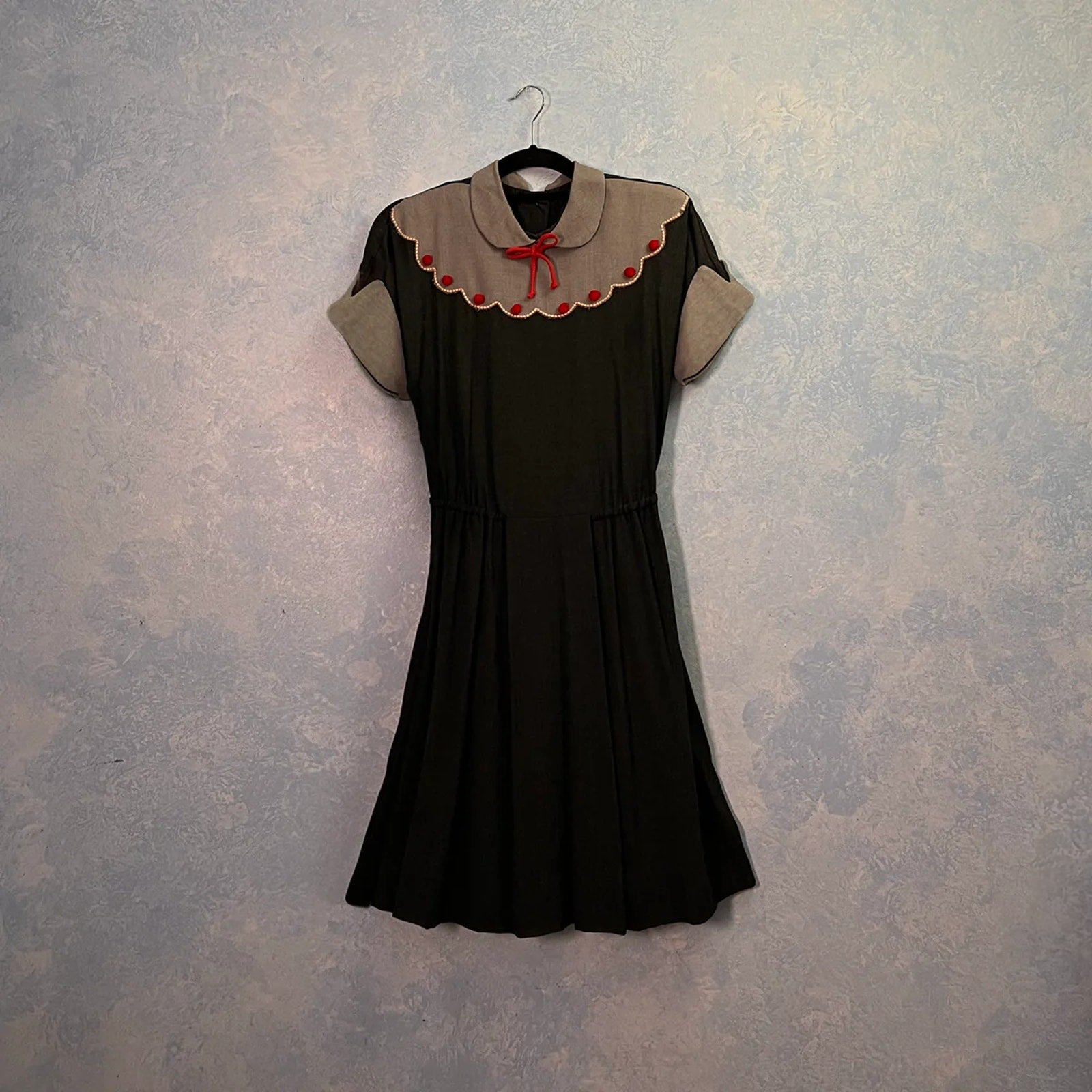 1940's Handmade Pom Pom Mini Dress