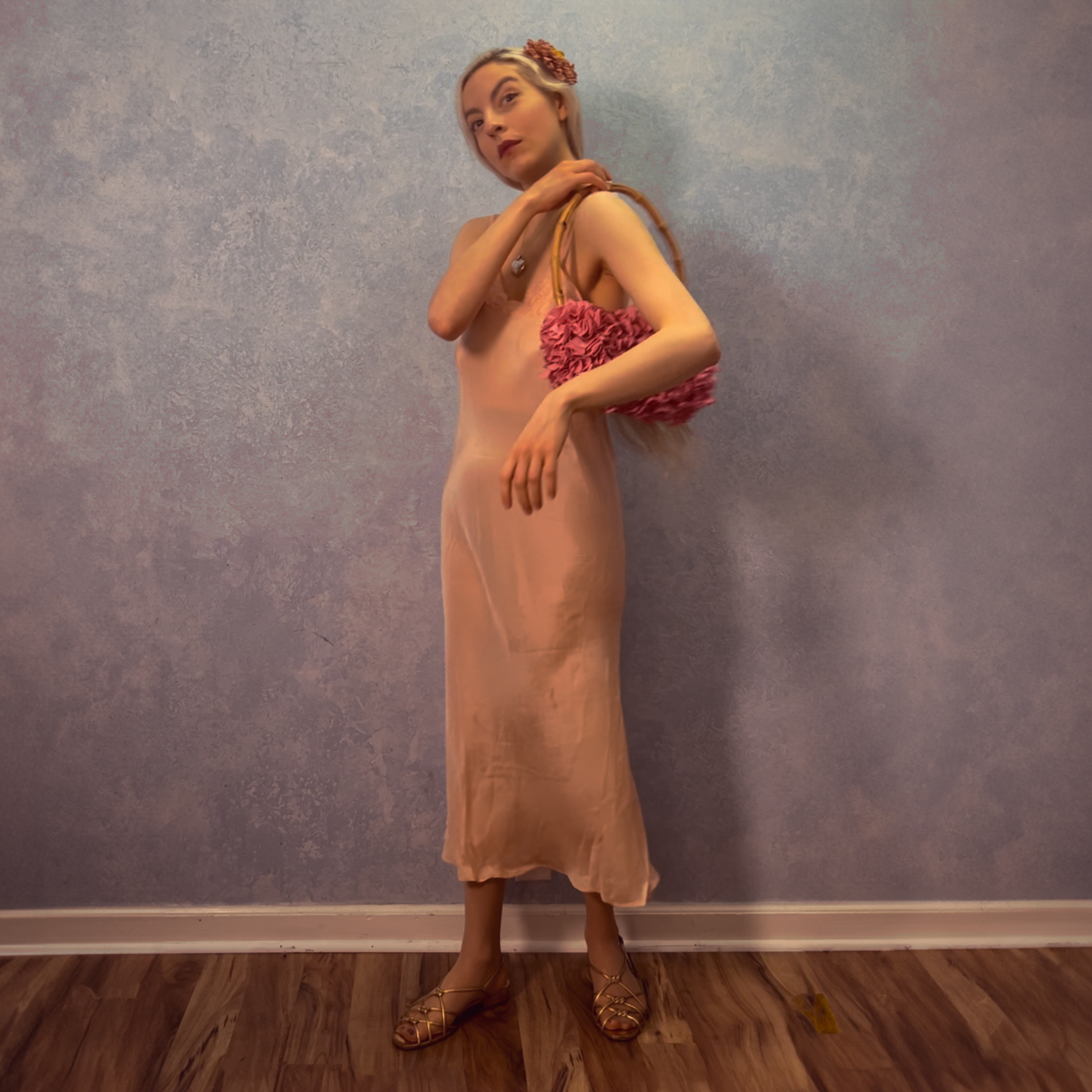 1930's Pink Bow Embroidered Slip